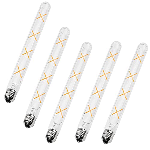 Ruihua 5 Stück E27 T30 8W Transparentes Glas LED Lampe Warmweiß 2700K Edison Vintage LED Filament Glühbirne (Entspricht 70W Halogenlampe)T300 700LM Energie Sparen LED Fadenlampe Glühbirne,300mm Cover
