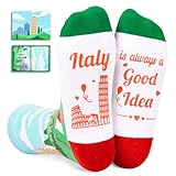 HAPPYPOP Funny Italy Gifts Italian Socks - Travel Traveler Gifts for Men Women, Travel Italian Italy Socks