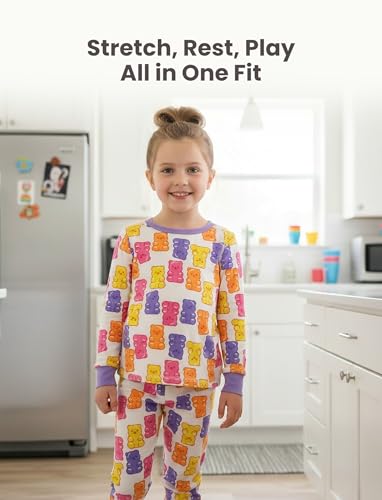 Image of PATPAT Bamboo Viscose Pajama Sets for Toddler Boys & Girls Baby Kids, Ultra-soft Snug fit Pjs Sleepers for Birthday Holiday