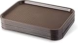 New Star Foodservice 24395 Brown Plastic Fast Food Tray, 10 by 14-Inch, Set of 12