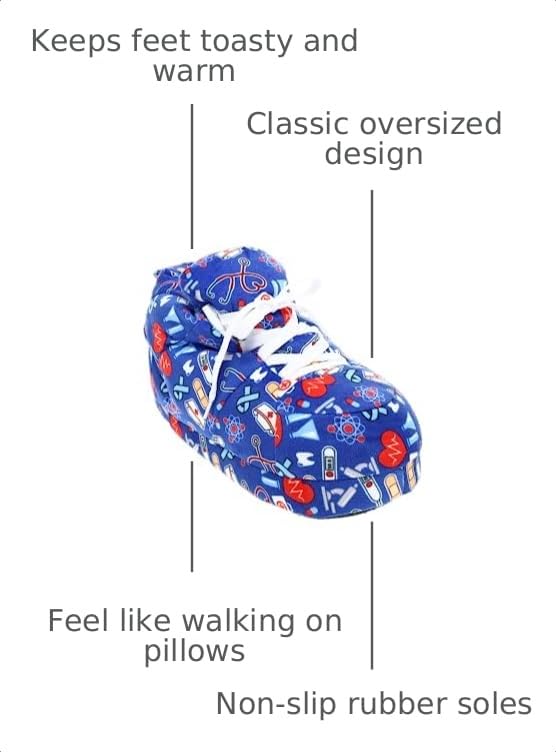 Image of Happy Feet Slippers Standard Sneaker Slippers for Men, Women, and Kids - Women Shoes, Gifts for Women, As Seen on Shark Tank - Classy Oversized House Slippers for Women with Non-Slip Rubber Soles