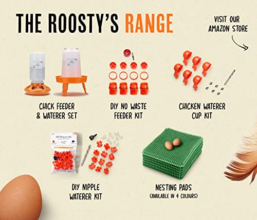 Roosty's Chicken Nesting Box Pads x6 | Washable Nesting Pads Hens | Raising Poultry Ebook Included | for Chicken Coops, Nesting Boxes, Chicken Bedding | Chicken Coop Accessories (Green)