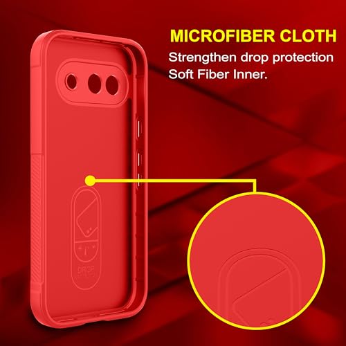 Image of amazon basics Back Case Cover for Google Pixel 9A | Compatible for Google Pixel 9A Back Cover | Liquid Silicon Magic Case with Camera Protection | Red