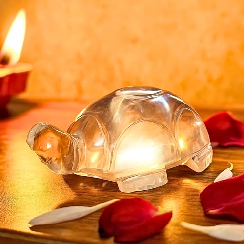 Image of Original Certified Sphatik Tortoise (30-40g) | AAA Grade Clear Quartz Crystal Kurma Idol for Vastu Stability Protection Prosperity | Healing Sphatik Crystal for Home & Office