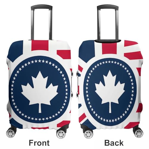 U.S. UK And Canada Flag Travel Luggage Cover for Suitcase 19-32 Inches Elastic Washable Baggage Protector3