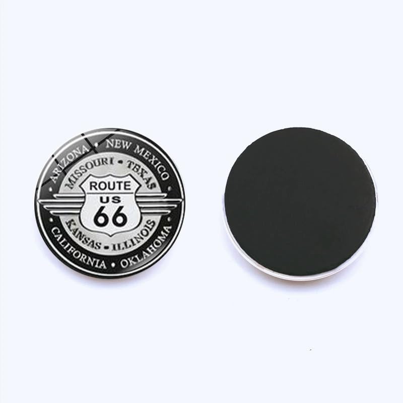 12 Imanes Decorativos Round Ruta 66 de Vidrio y Resina miniatura 7