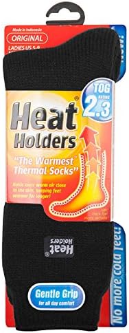 HEAT HOLDERS - 3 pack womens thick thermal socks 5-9 US (Black)