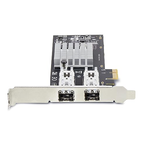 Image of StarTech 2-Port GbE SFP Network Card, 1000BASE Copper /Fiber Optic | Intel I350-AM2 2x 1GbE Controller, Dual-Port Gigabit Ethernet NIC, PCIe 2.0x 1, Desktop /Server Backplanes