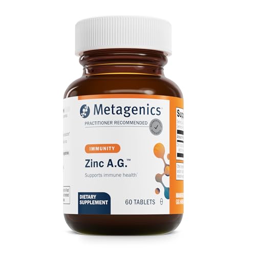 Metagenics Zinc A.G. - Highly Absorbable Zinc with Arginine & Glycine Chelates - Supports Immune Function Bone Health Skin & Energy Metabolism - Non-GMO & Gluten-Free - 60 Tablets