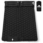 Voyager - Double Sleeping Pad - Ergonomic Design - Durable 40D Nylon + TPU - Easy Inflation/Deflation - Compact & Lightweight - Ideal for Camping, Hiking, and Outdoor Adventures - Black