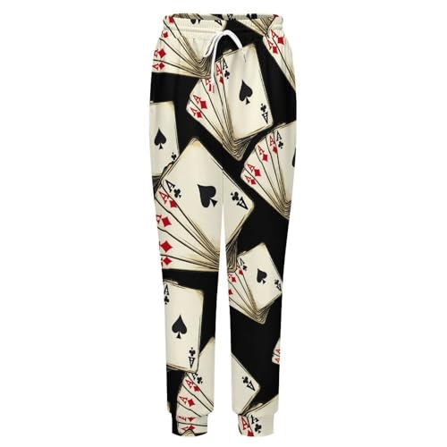 Playing Cards-Aces Men's Sweatpants Athletic Pants Running Jogging Bottom Lounge Pants for Workout Gym4