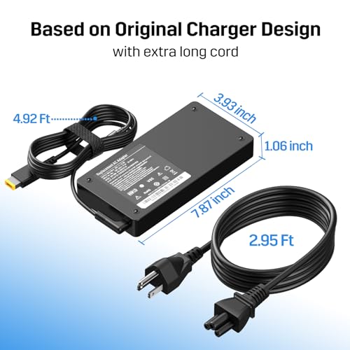 Image of 300W 20V 15A Laptop Charger Replacement for Lenovo Legion 5 5i 5P 7 7i pro 15 16 17 R9000P R9000K Y9000K Y9000X, Fit for ADL300SDC3A GX21F23045 SA10R16956 5A10W86289 AC Power Adapter Supply Cord