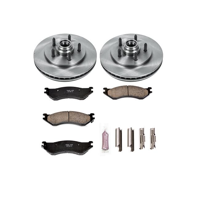 Image of PowerStop Front Brake Kit for Ford Expedition 2000-02 |F-150 2000-03 |F-150 Heritage 2004 |Lincoln Navigator 2000-02 - Z17 Ceramic Brake Pads & Disc Rotors Replacement, KOE1916