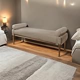 Recamier Puff Luxo Madeira Maciça Berlim Cappuccino