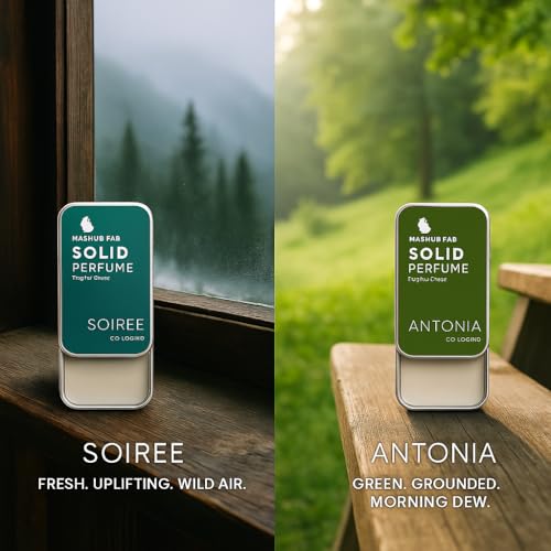 Image of Solid Perfume Combo - Soiree & Antonia | 2-Pack Alcohol-Free Natural Cologne | Long-Lasting Fragrance for Men & Women | Citrus, Floral & Woody Notes | 12g Each (Red peppercorn, Vanilla)