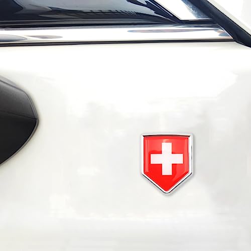 Bandera de Suiza cromada Overdecor para personalizar parachoques de coche 5