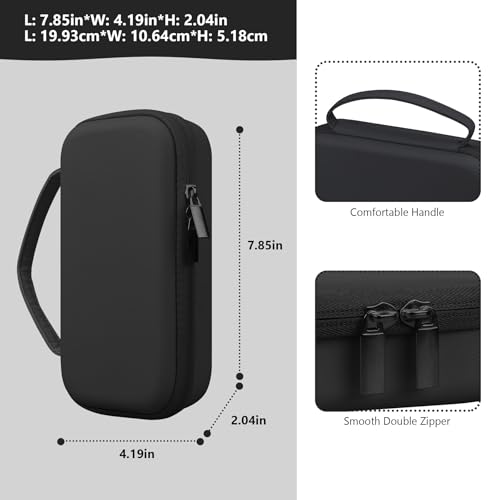 Image of Supmay Carrying Case Compatible with New Nintendo 2DS XL / R36 Max Retro Handheld Game Console, Video Game Console Travel Bag with Mesh Pocket for Charging Cable, TF Card, Manual, Black