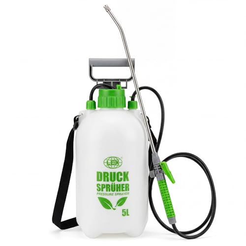 Drucksprüher 5 Liter 3 bar Sprühstange und Düse aus Edelstahl. Länge Lanze Plus Schlauch 170cm!