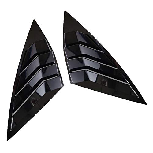 ITrims Car Accessories for Volkswagen Jetta MK7 2019 2020 Rear Car Side Window Louvers Vent Cover Trim Shutter Auto Decoration 2PCS ABS (Glossy Black)
