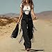 Suede Tassel Pants for Women Spring Wide Leg Loose Fit Button Jumpsuit with Pocket Solid Color Fashion Overalls Black Large