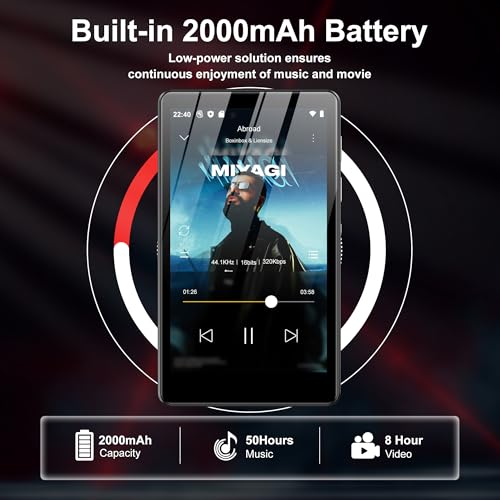 Image of SWOFY 80GB MP3 Player with Bluetooth and WiFi - M503Pro Music Player with Spotify,Pandora,Amazon Music, 4.0-inch Touch Screen Android MP4 MP3 Player for Kids with Libby,Audible,Spotify Kids,FM Radio