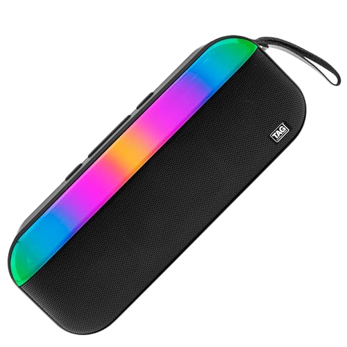 Image of TAG Ray 10W Portable Wireless Bluetooth Speaker with Dynamic Stereo Sound | Customizable RGB LED Lights | TWS Feature | Supports Micro SD Cards, FM, USB | Comes with Inbuilt Mic (Black)