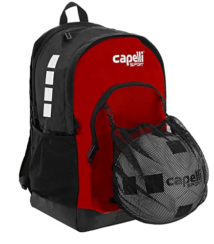 Capelli Sport 19 Inch Laptop Backpack, Gym Travel Bag with Computer Sleeve, Black/Red2