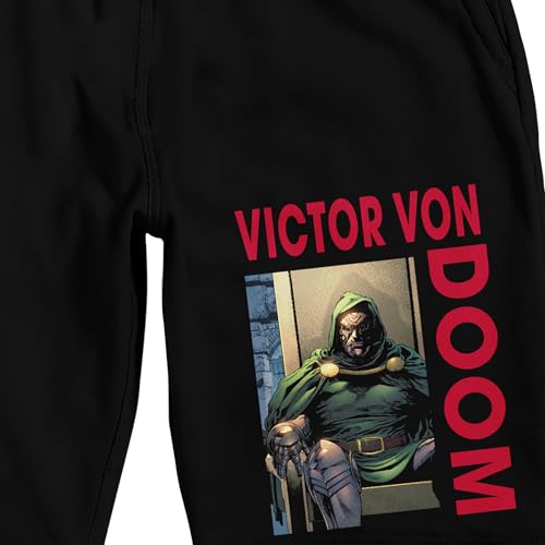 Marvel Universe Publishing Art Dr. Doom Men's Black Sleep Pajama Shorts2