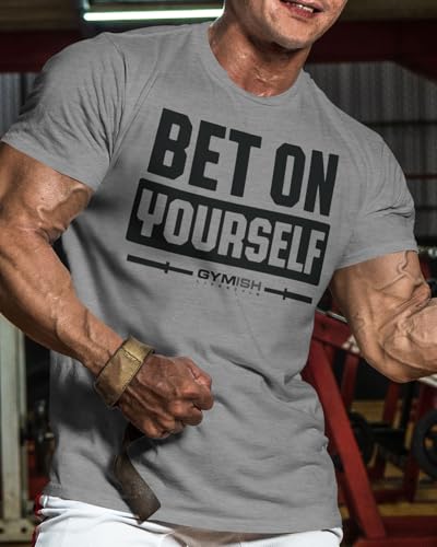 Gymish Lifestyle Bet On Yourself Workout Shirts for Men, Motivational Gym Shirts2