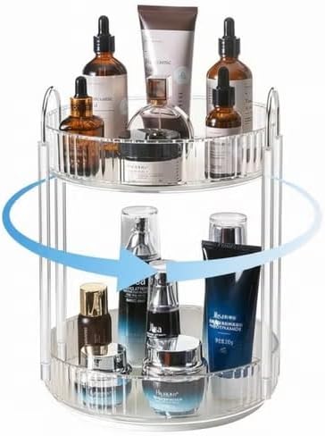 Best | 360° Rotating Makeup Organizer Bathroom Make Up Spinning Holder Rack Large Capacity Cosmetics Storage Vanity Shelf Countertop, Fits Cosmetics, Perfume, Skincare Lipsticks 2026