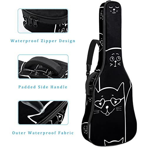 Housse de transport rembourrée en tissu Oxford imperméable avec bandoulière réglable Motif chats noirs et blancs - Les Beatles, Paul McCartney, John Lennon, RIngo Starr, George Harrison Housse de transport rembourrée en tissu Oxford imperméable avec bandoulière réglable Motif chats noirs et blancs – Image 5