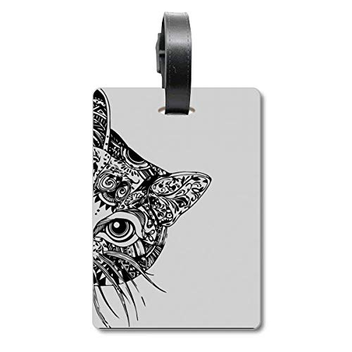 Étiquette valise chat noir et porte-adresse bagage avion original
