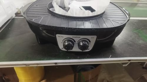 Stariver Hot Pot Electric with Grill 2 in 1, Indoor Korean BBQ & Shabu Shabu, Features Easy-clean Non-stick Coating, Dual Controls, 1800W Fast Heating, Perfect for Family Gatherings or Friends Parties