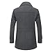 YOUTHUP Mantel Herren Wollmantel Winter Wolle Kurzmantel Regular Fit Herrenmantel Business Freizeit Wintermantel, Grau, L