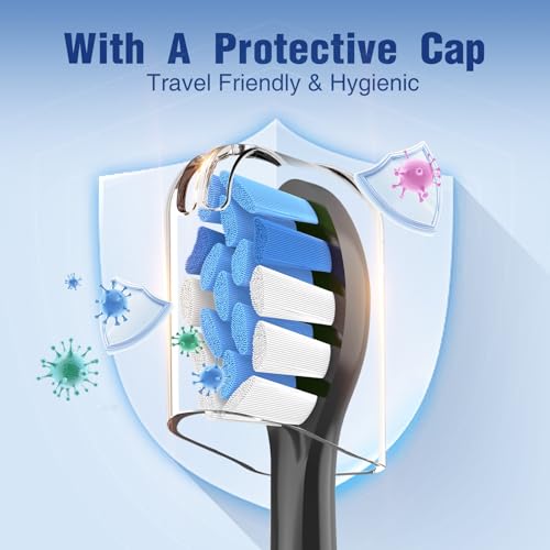 8er Trustnice Aufsätze passend für Philips Sonicare Ersatzbürsten, Bürstenköpfe Zahnbürstenkopf für Phillips Sonicare Elektrische Zahnbürste Snap-On-Griffen (Schwarz, 8 Stück (1er Pack)) – Bild 8