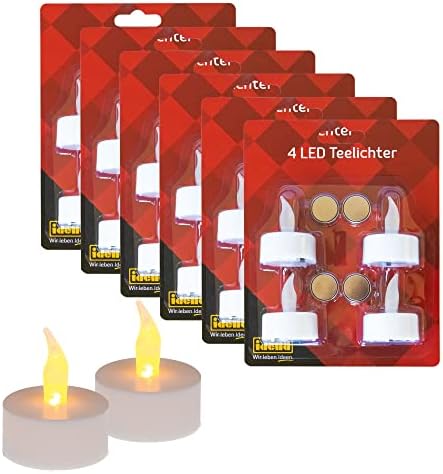 Idena 10124218 - Set de bougies chauffe-plat LED, 24 pièces, boug...