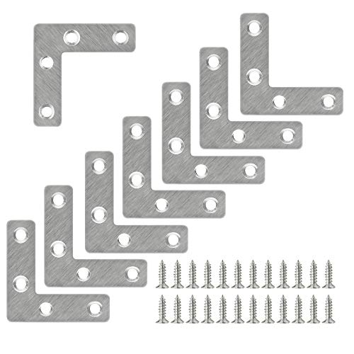 Jiozermi Flat Corner Brace, L Type Shelf Bracket, 2"x2", 30 Pcs