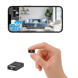 XNJ Mini Kamera, 4K Innenüberwachungskamera 5G WLAN, 180° drehbarem Objektiv automatische Nachtsicht, Bewegungserkennung, Fernüberwachung für Babys, Haustiere und das Zuhause