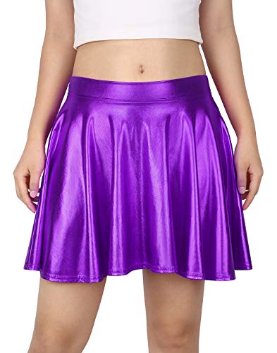 image for HDE Women's Casual Fashion Flared Pleated A-Line Circle Skater Skirt P