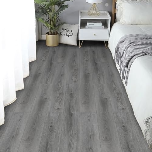 Image of Peel and Stick Floor Tile Wood Plank Look, Self-Adheisve Vinyl Flooring Grey, 20-Pack 30 Sq.Ft, Floor Tiles Peel and Stick Waterproof for Bathroom Kitchen RV Renter, 36x6inch