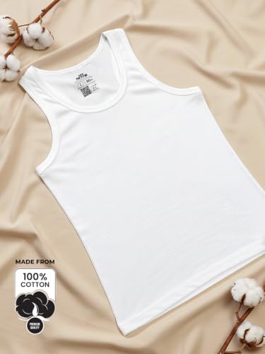 Image of Lux Nitro Ultima Men's Premium Cotton Vest| Feather-Soft, Breath-Light, Moisture-Absorbent Vest for Daily Comfort - White (Pack of 3)