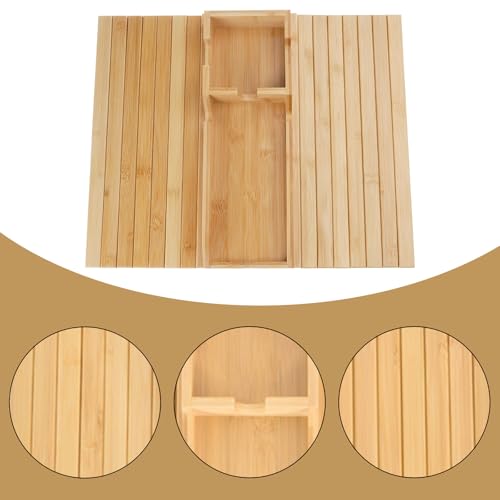 Bandeja de madera para reposabrazos de sofá con soporte de vasos 4