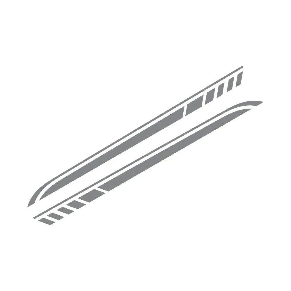 Car Door Sticker Racing Stripe Decoration Decal 190x11.2cm(Glossy Gray)