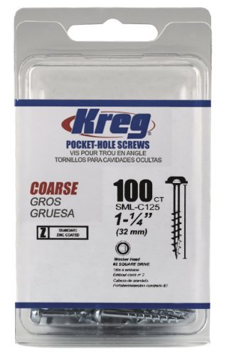 Vis trou de poche Kreg 3-1/4 tête de rondelle n°8 pour quincaillerie menuiserie