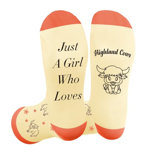 LSVGSAK Regalos de cumpleaños para los amantes de las vacas de las tierras altas, amarillo, naranja, 6-11