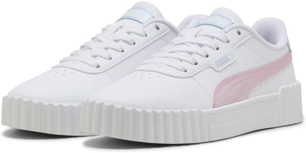 PUMA Carina 3.0 Blurry Dreams JR Sneaker, White-Rose Mauve-Cool Weather, 5.5 UK