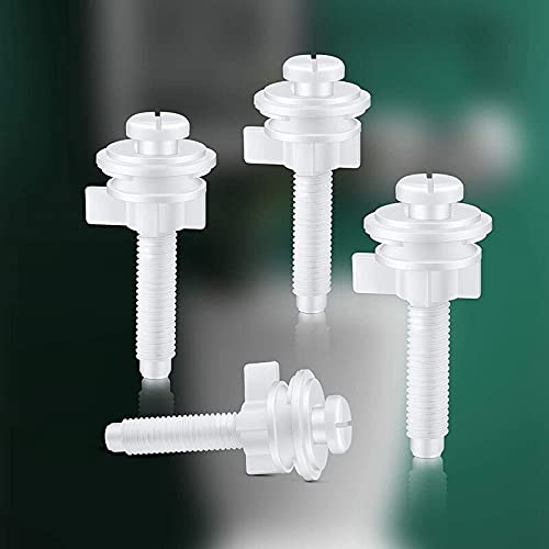 Kit Di Bulloni Per Sedile WC In Plastica, Bianco, 4 Viti Con Dadi E Rondelle, Lunghezza 6,6 Cm, Accessori Riparazione Bagno