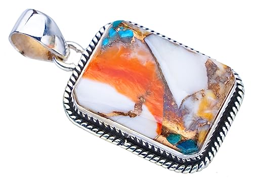 Pendentif calcédoine de cuivre argent 925 fait main bijoux d'exception