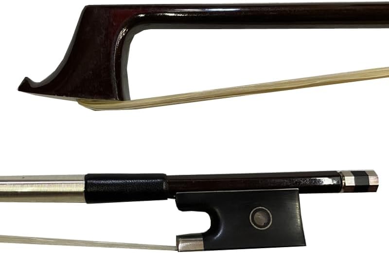 small szie coffee carbon fiber violin bow white horse hair 3/4,1/2,1/4,1/8 for childern (1/8) (1/2)