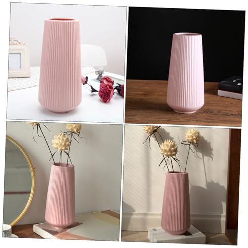 Jarrones de plástico nórdicos Vaguelly con diseño minimalista para flores artificiales en pack de 2 6